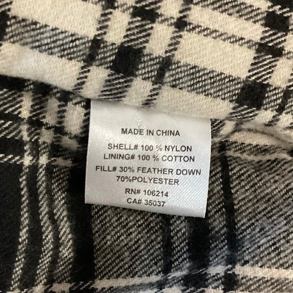 Joe's Jeans Black Puffer Vest, Sleeveless Jacket Plaid Lined Snap Button Utility - Picture 10 of 10